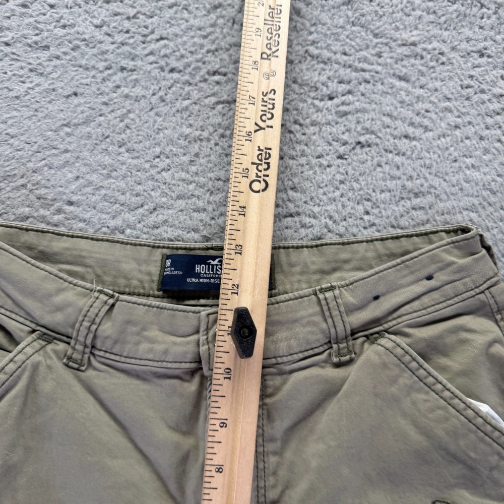 Hollister Pant Womens 8 Beige Cotton Cargo Straight Dad Workwear Travel Stretch - Picture 4 of 11